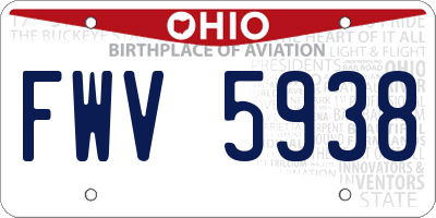 OH license plate FWV5938