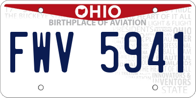 OH license plate FWV5941