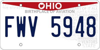 OH license plate FWV5948