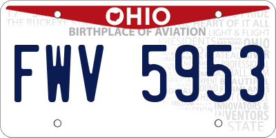 OH license plate FWV5953