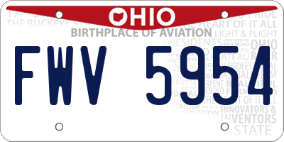 OH license plate FWV5954