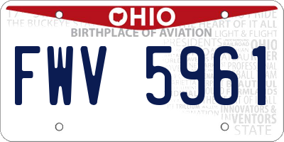 OH license plate FWV5961