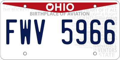 OH license plate FWV5966