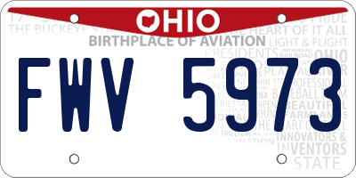 OH license plate FWV5973