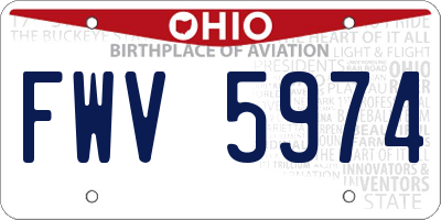 OH license plate FWV5974