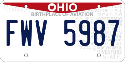 OH license plate FWV5987