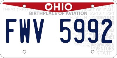 OH license plate FWV5992