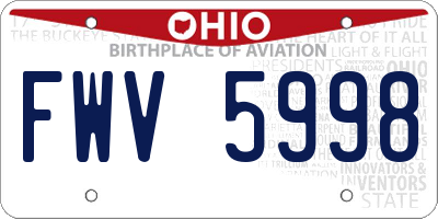 OH license plate FWV5998