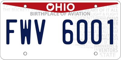 OH license plate FWV6001