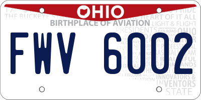 OH license plate FWV6002