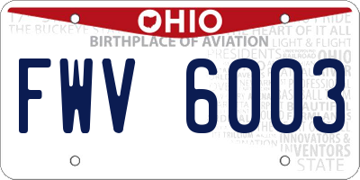 OH license plate FWV6003