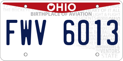OH license plate FWV6013