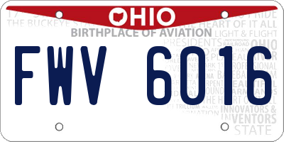 OH license plate FWV6016