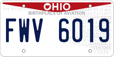 OH license plate FWV6019