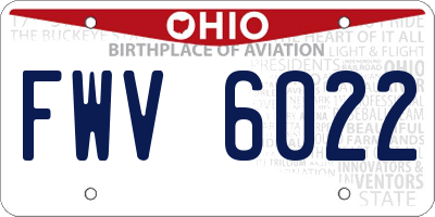 OH license plate FWV6022