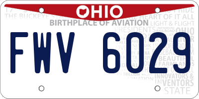 OH license plate FWV6029