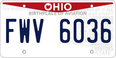 OH license plate FWV6036
