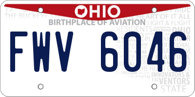 OH license plate FWV6046