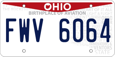 OH license plate FWV6064