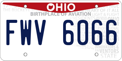 OH license plate FWV6066