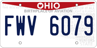 OH license plate FWV6079