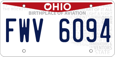 OH license plate FWV6094