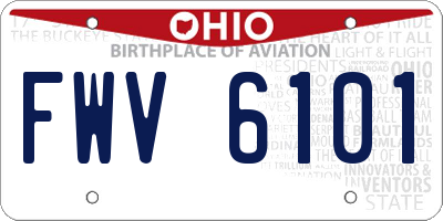 OH license plate FWV6101