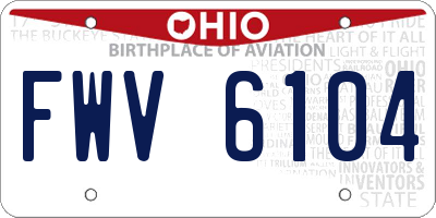 OH license plate FWV6104
