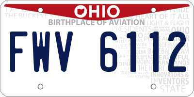 OH license plate FWV6112
