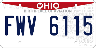 OH license plate FWV6115