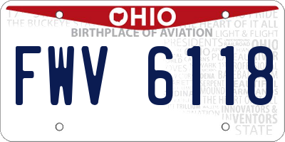 OH license plate FWV6118