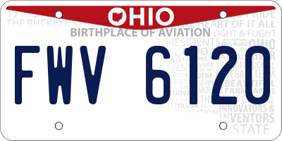 OH license plate FWV6120