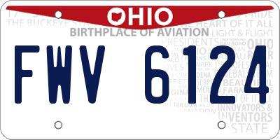OH license plate FWV6124