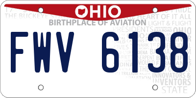 OH license plate FWV6138