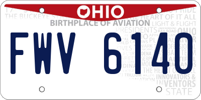 OH license plate FWV6140