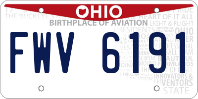OH license plate FWV6191
