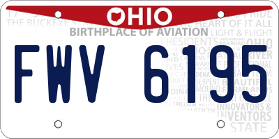 OH license plate FWV6195