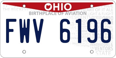 OH license plate FWV6196