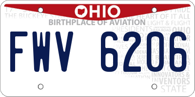 OH license plate FWV6206