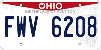 OH license plate FWV6208