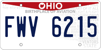 OH license plate FWV6215