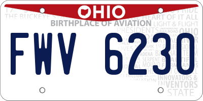 OH license plate FWV6230