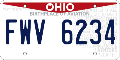 OH license plate FWV6234