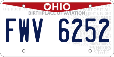 OH license plate FWV6252