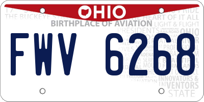 OH license plate FWV6268