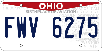 OH license plate FWV6275
