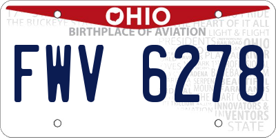 OH license plate FWV6278