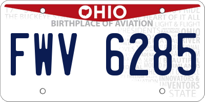 OH license plate FWV6285