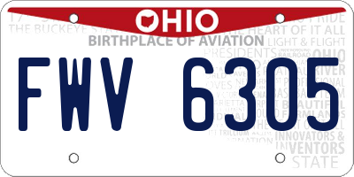 OH license plate FWV6305