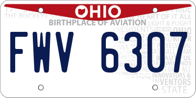 OH license plate FWV6307